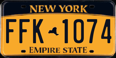 NY license plate FFK1074
