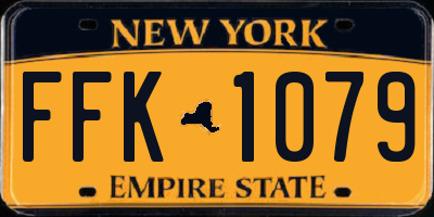 NY license plate FFK1079