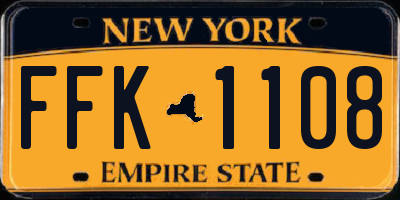 NY license plate FFK1108