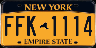 NY license plate FFK1114