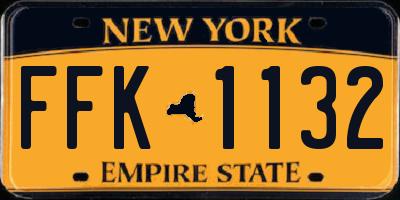 NY license plate FFK1132