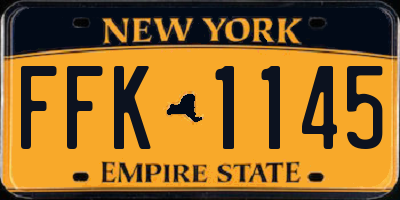 NY license plate FFK1145