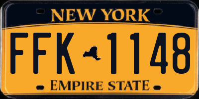 NY license plate FFK1148