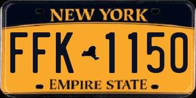 NY license plate FFK1150