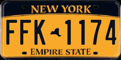 NY license plate FFK1174
