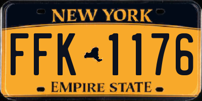 NY license plate FFK1176