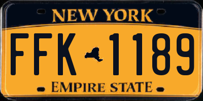 NY license plate FFK1189