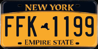 NY license plate FFK1199