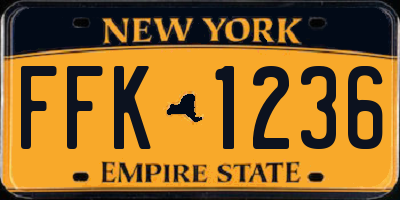 NY license plate FFK1236