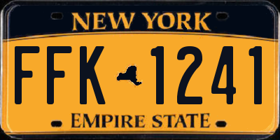 NY license plate FFK1241
