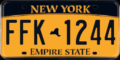 NY license plate FFK1244