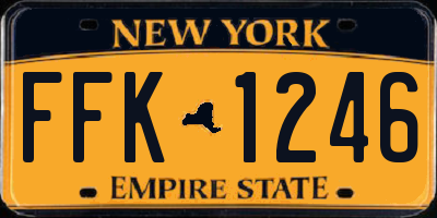 NY license plate FFK1246