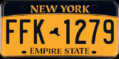 NY license plate FFK1279