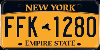 NY license plate FFK1280
