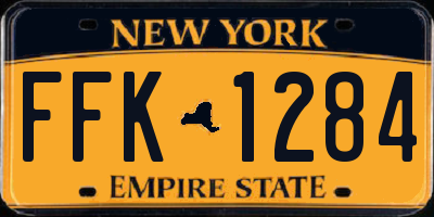 NY license plate FFK1284