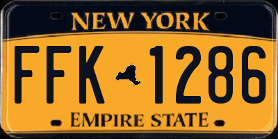 NY license plate FFK1286