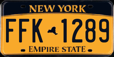 NY license plate FFK1289