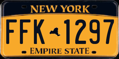 NY license plate FFK1297