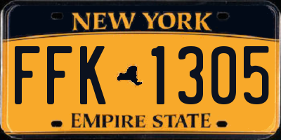 NY license plate FFK1305