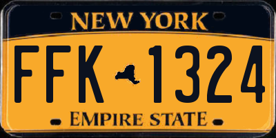 NY license plate FFK1324