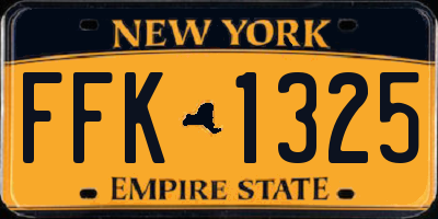 NY license plate FFK1325