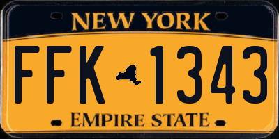 NY license plate FFK1343