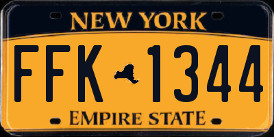 NY license plate FFK1344