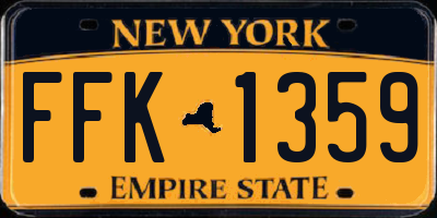 NY license plate FFK1359