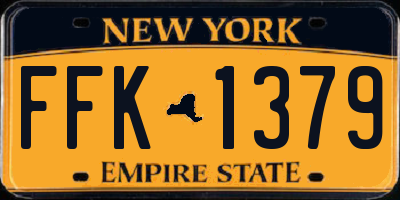 NY license plate FFK1379