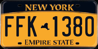 NY license plate FFK1380