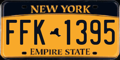 NY license plate FFK1395