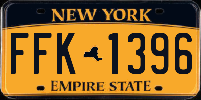 NY license plate FFK1396