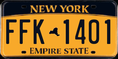 NY license plate FFK1401