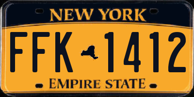 NY license plate FFK1412