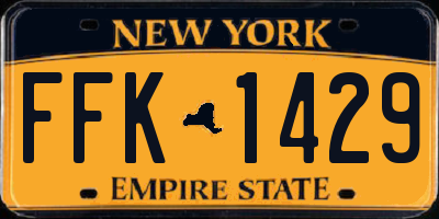 NY license plate FFK1429