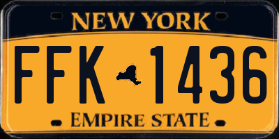 NY license plate FFK1436
