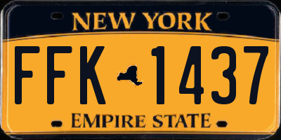 NY license plate FFK1437