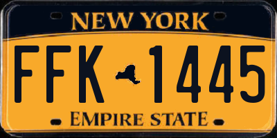 NY license plate FFK1445