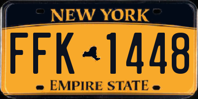 NY license plate FFK1448
