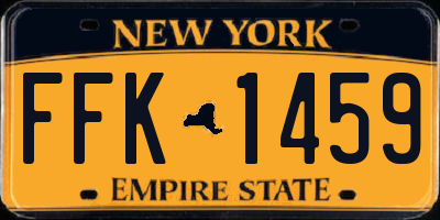 NY license plate FFK1459