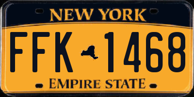 NY license plate FFK1468