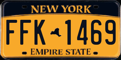 NY license plate FFK1469