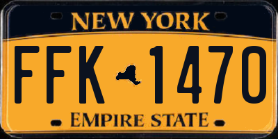 NY license plate FFK1470
