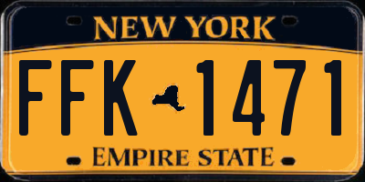 NY license plate FFK1471