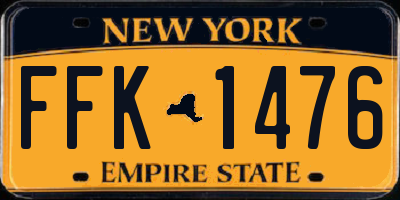 NY license plate FFK1476