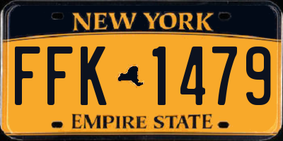 NY license plate FFK1479