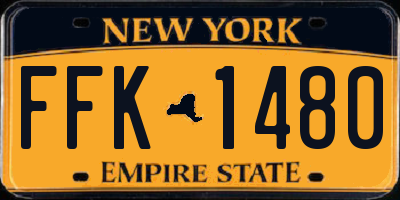 NY license plate FFK1480