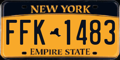 NY license plate FFK1483