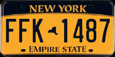 NY license plate FFK1487