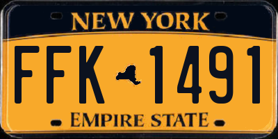 NY license plate FFK1491